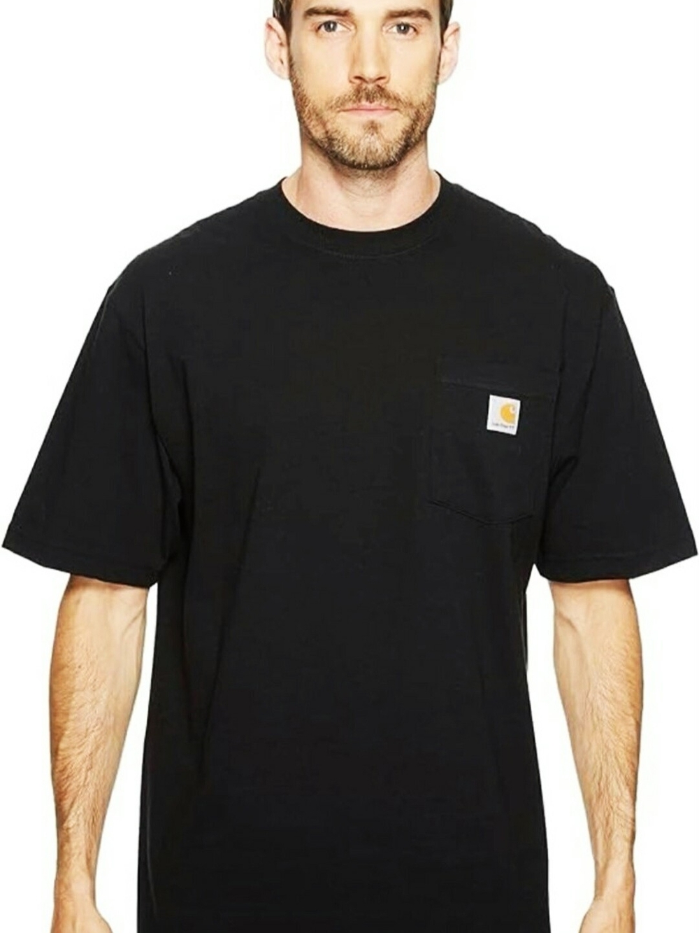 Carhartt Men’s Black Pocket T-Shirt - Loose Fit Classic Workwear Tee